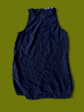 Athleta black High-Neck Silk Sleeveless Tank Top